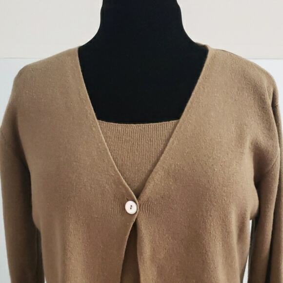 Gett Wool Two-Piece Tank Top and Cardigan Sweater Set Large - Picture 2 of 12